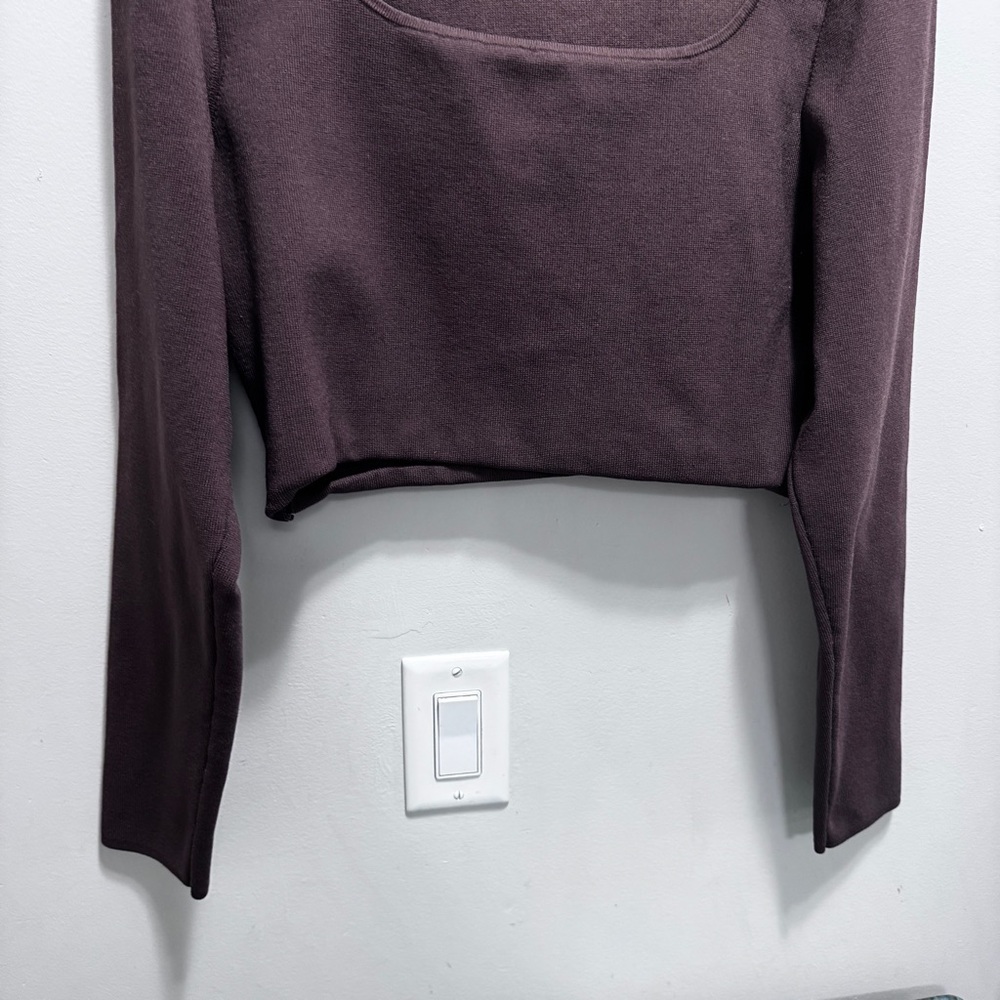 Aritzia Babaton Sculpt Knit Prominence Brown Longsleeve Size XL - Picture 6 of 11